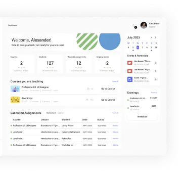 Teachers dashboard